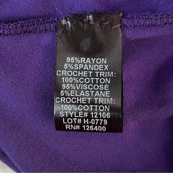 Anthony Original Womens 2 Piece Tank Top Pants Set Shark Bite Hem Purple 2X - Picture 13 of 14